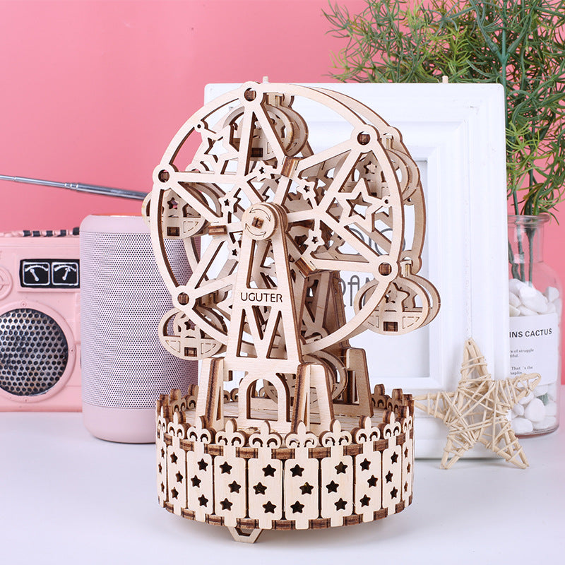 3D Wooden Assembled Mirage Ferris Wheel Music Box Model Kit