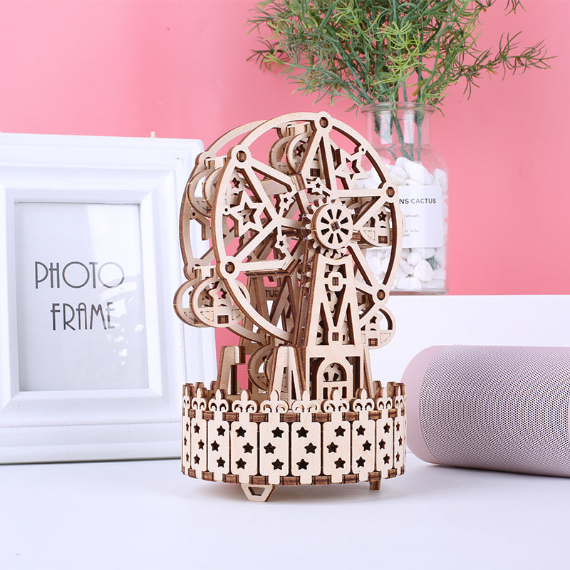 3D Wooden Assembled Mirage Ferris Wheel Music Box Model Kit
