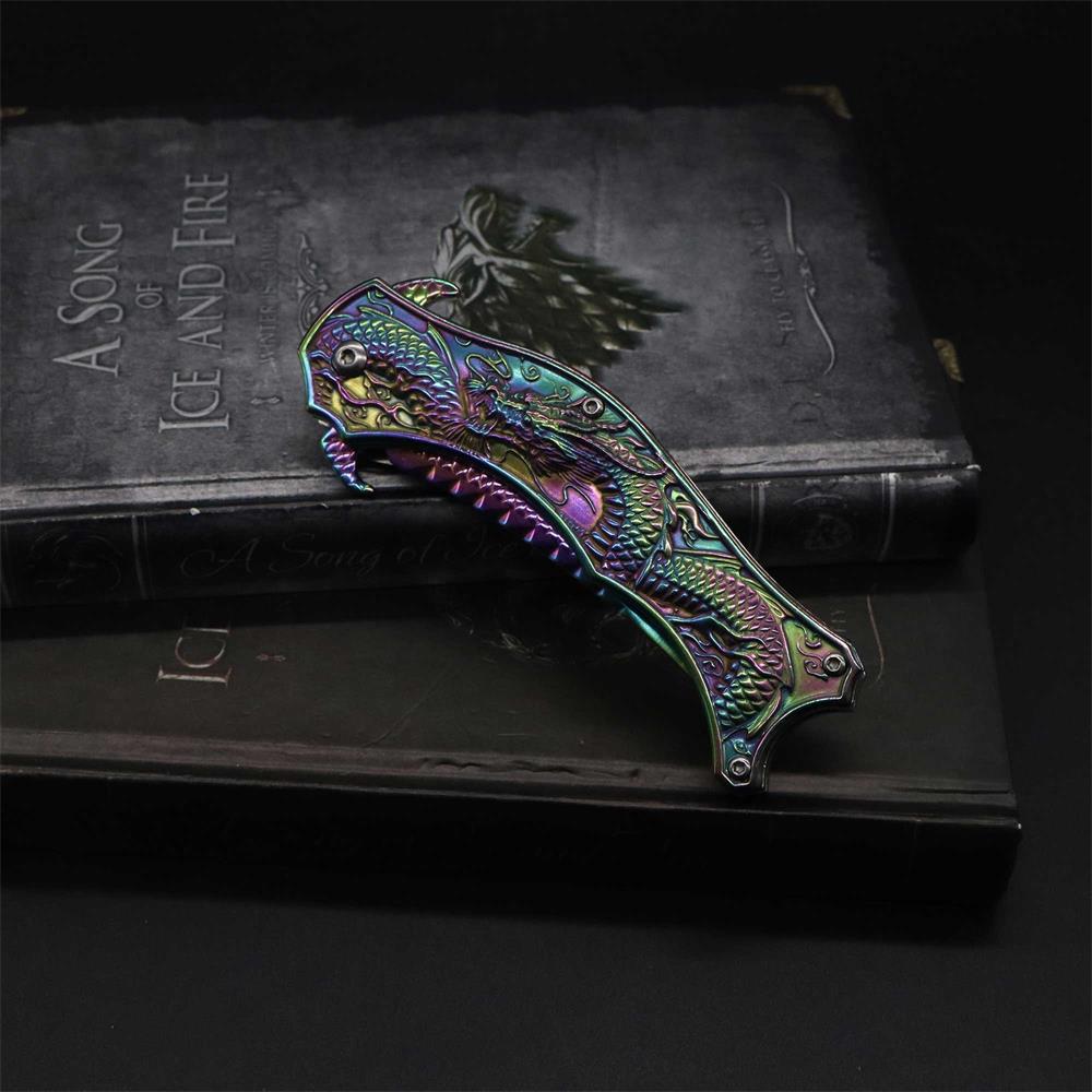 Chinese Dragon Totem Folding Knife