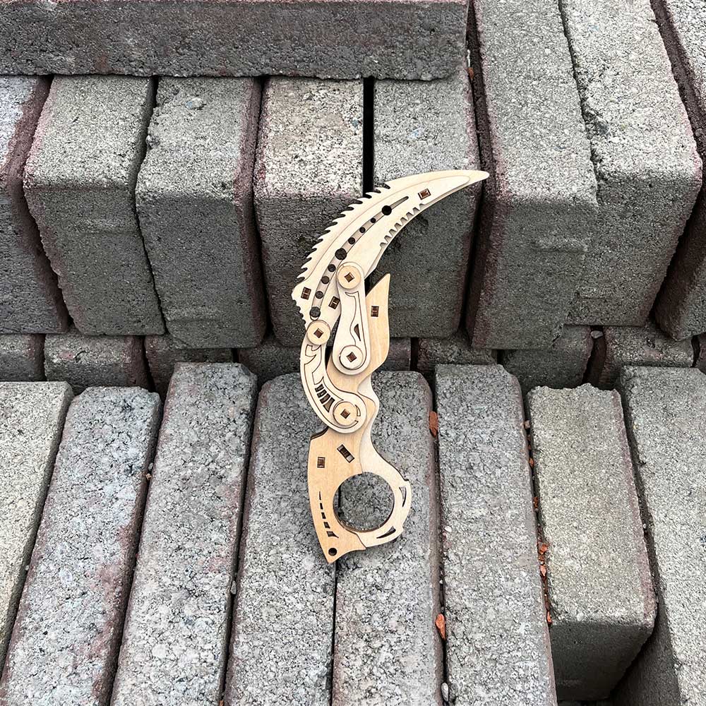 Prime 2.0 Knife Karambit Wooden Kit 3D Puzzle Replica