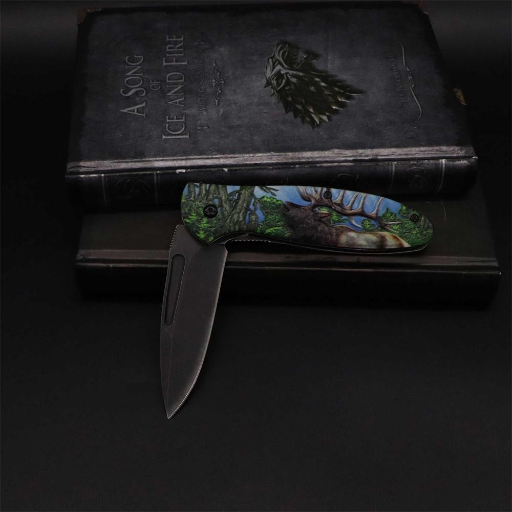 Male Deer Folding Knife Portable Camping Tool