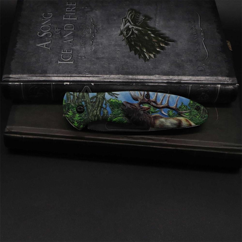 Male Deer Folding Knife Portable Camping Tool