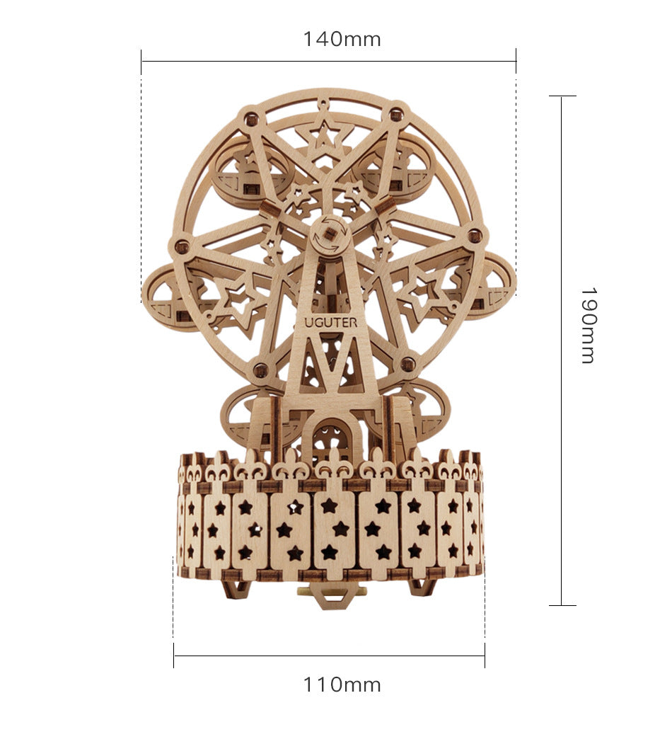 3D Wooden Assembled Mirage Ferris Wheel Music Box Model Kit