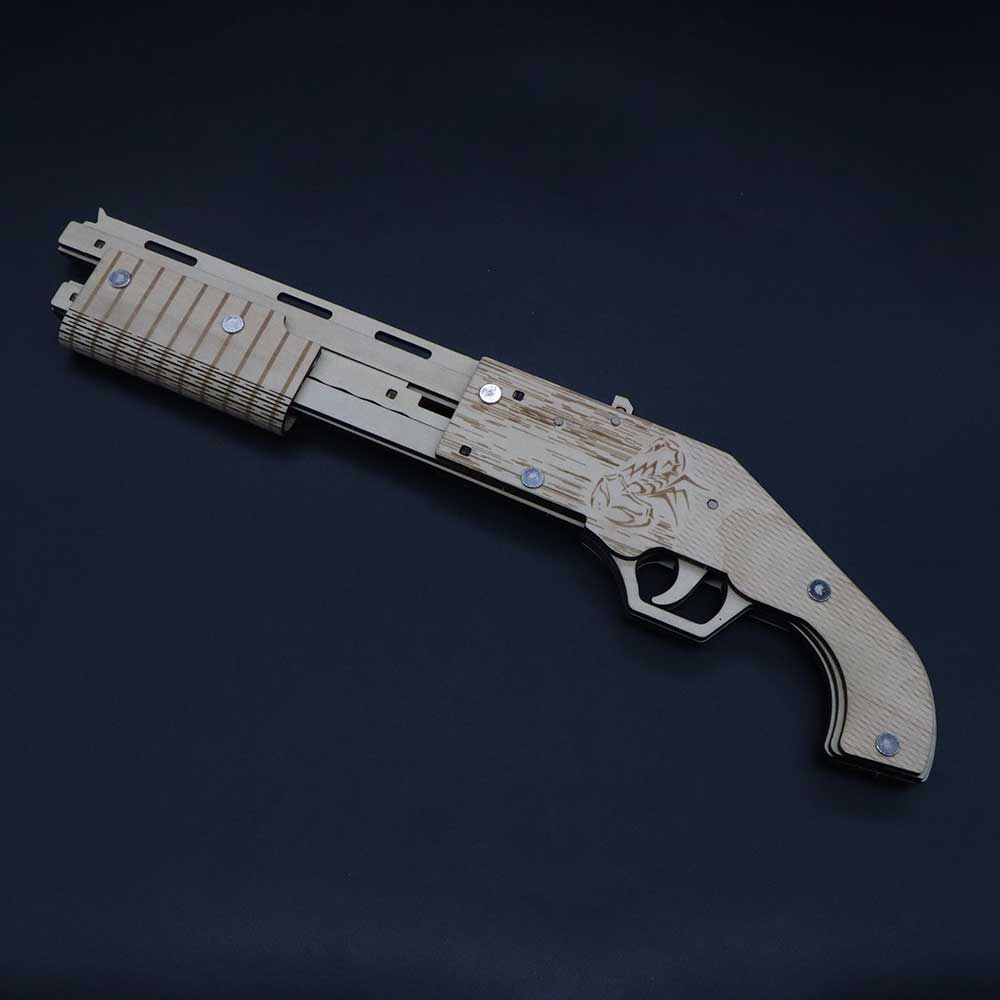 Wooden Mossberg Shotgun Rubber Band Gun Model Kit