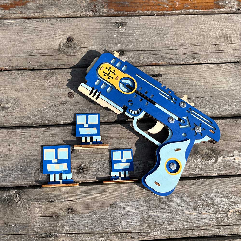 Wooden Kit Training Dragon Rubber Band Pistol Model Kit