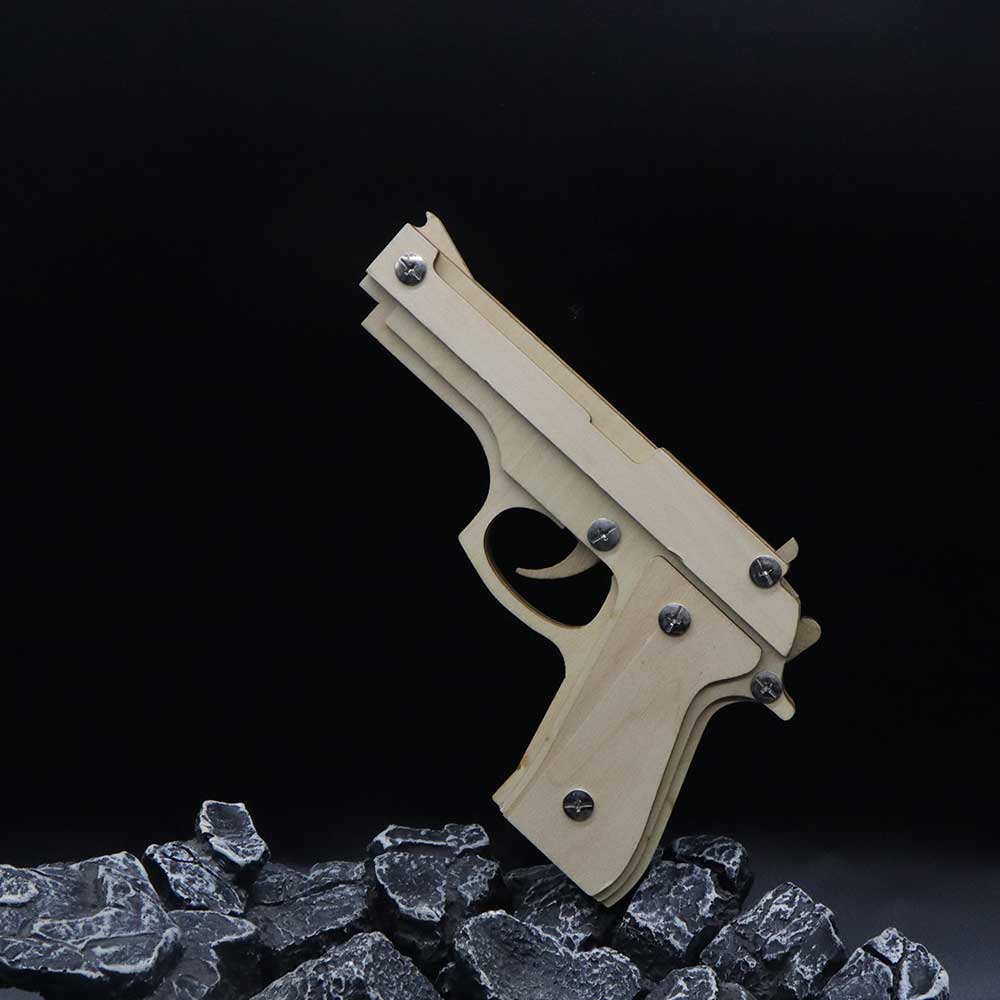 Assembled M92F Wooden Rubber Band Gun