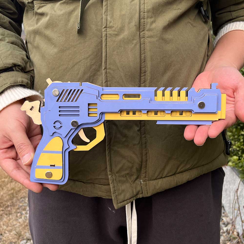 Battle Wolf 3D Gun Puzzle Wooden Rubber Band Gun Model Kit