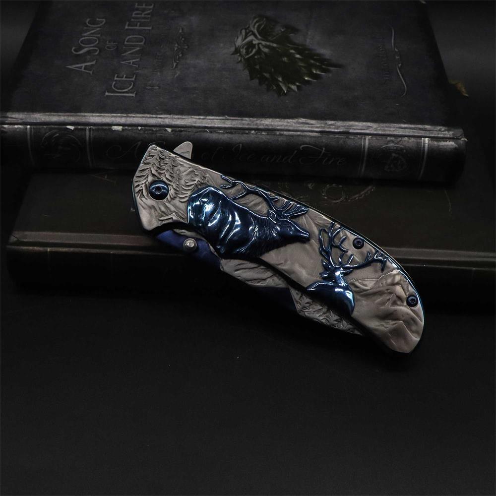 Fantastic Reindeer Folding Knife