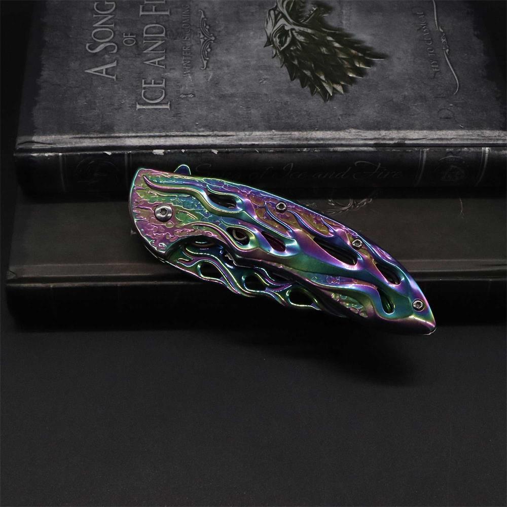 Fantastic Flame Shape Folding Knife