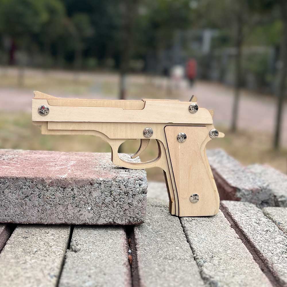 Assembled M92F Wooden Rubber Band Gun