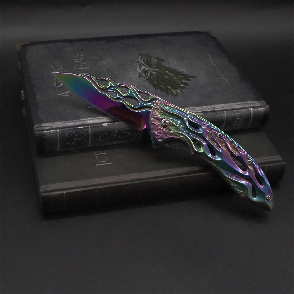 Fantastic Flame Shape Folding Knife