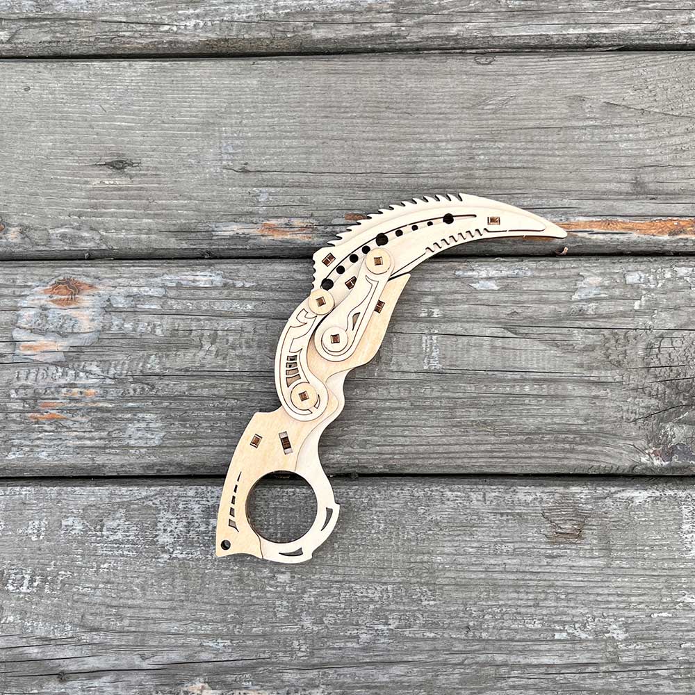 Prime 2.0 Knife Karambit Wooden Kit 3D Puzzle Replica