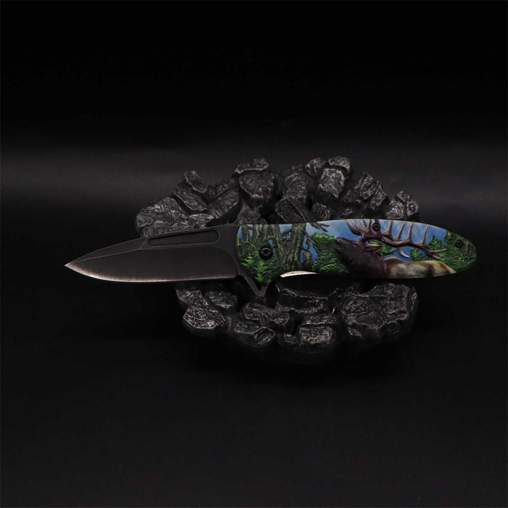 Male Deer Folding Knife Portable Camping Tool