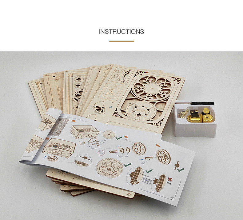 Wooden Music Box 3D Puzzle Creative Double Magic Box