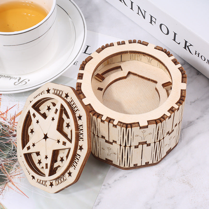 Music Box Ring Box Wooden Assembly Model 3D Three Dimensional Puzzle Box Gift Box