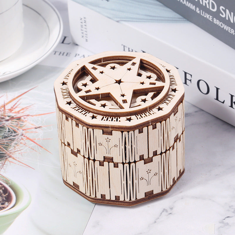 Music Box Ring Box Wooden Assembly Model 3D Three Dimensional Puzzle Box Gift Box