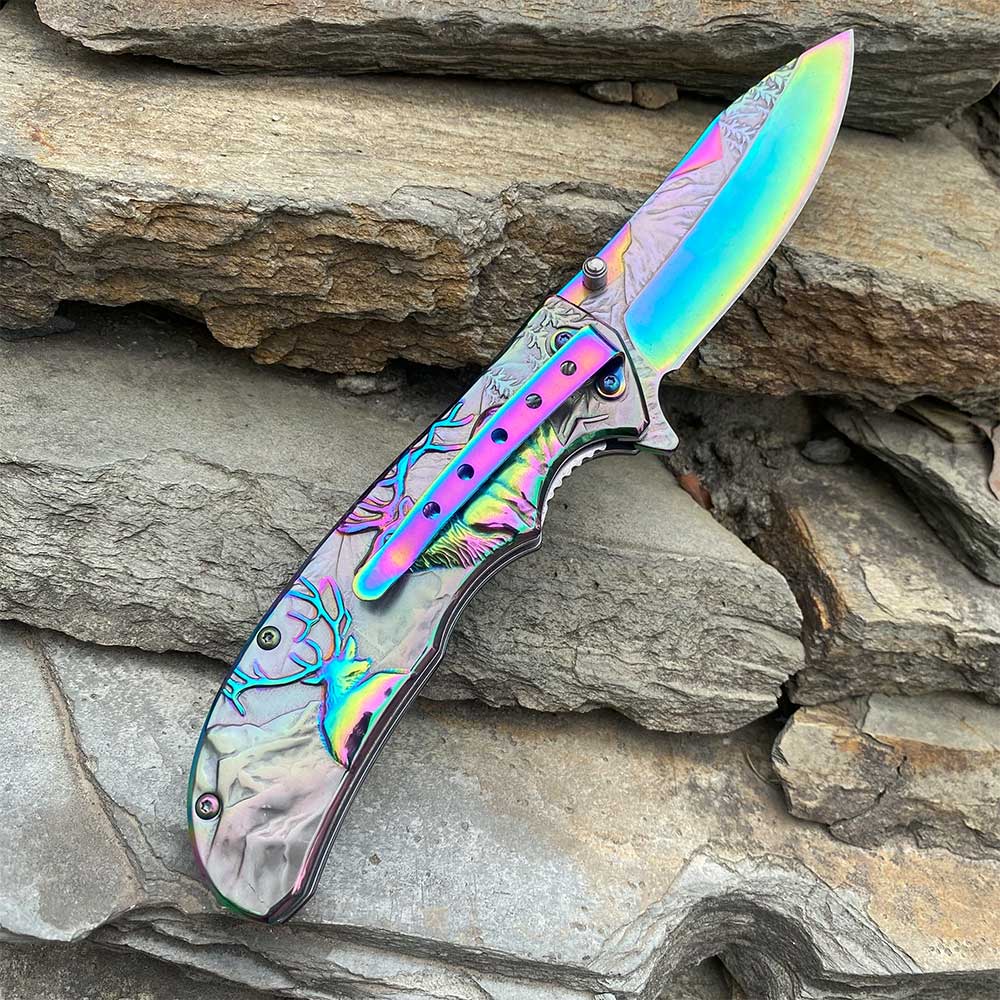 Fantastic Reindeer Folding Knife