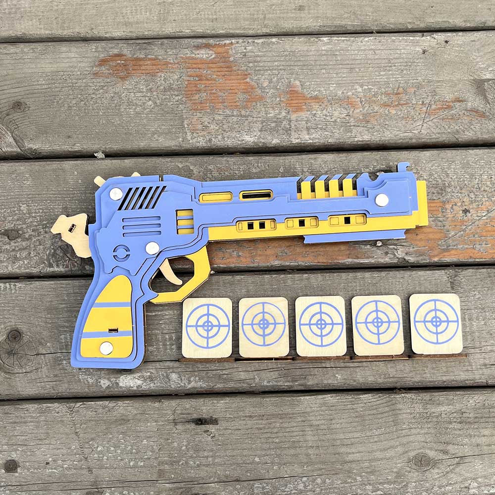 Battle Wolf 3D Gun Puzzle Wooden Rubber Band Gun Model Kit