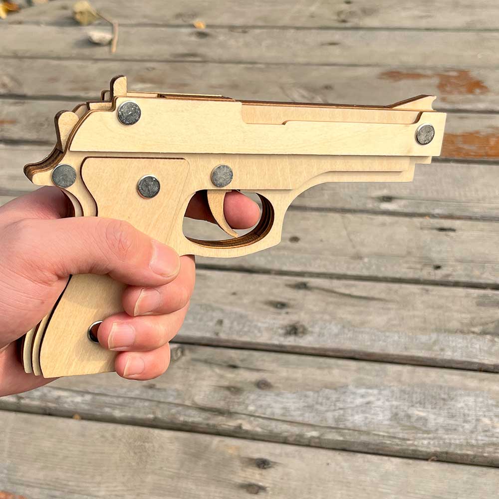 Assembled M92F Wooden Rubber Band Gun