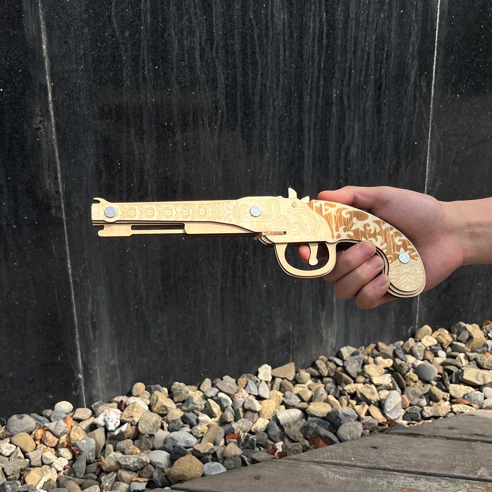 Assembled Firelock Wooden Rubber Band Gun Model Kit