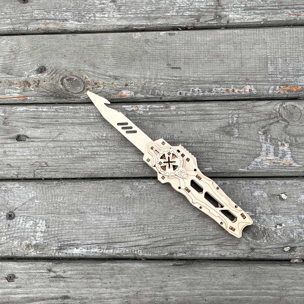 6 Cool Wooden Knife Model Kit 3D Blade Puzzle Toy