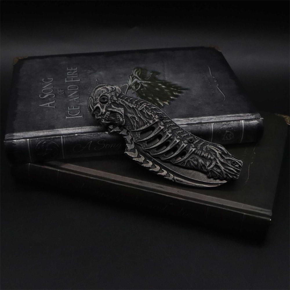 Cool Skull Folding Knife Tool