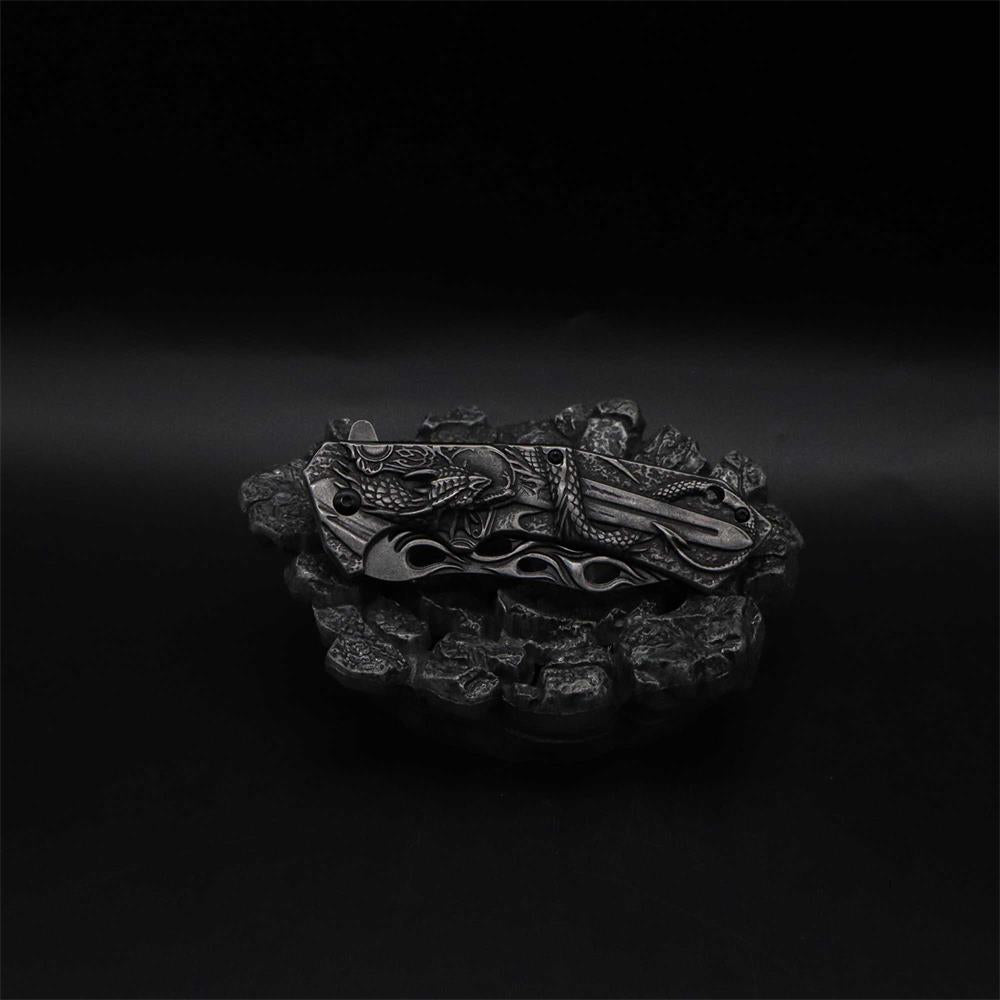 Cool Dragon With Sword Folding Knife