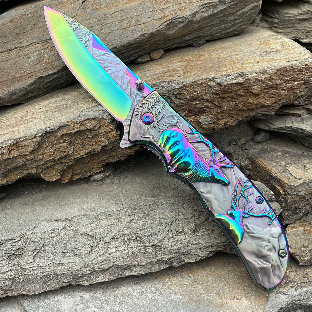 Fantastic Reindeer Folding Knife