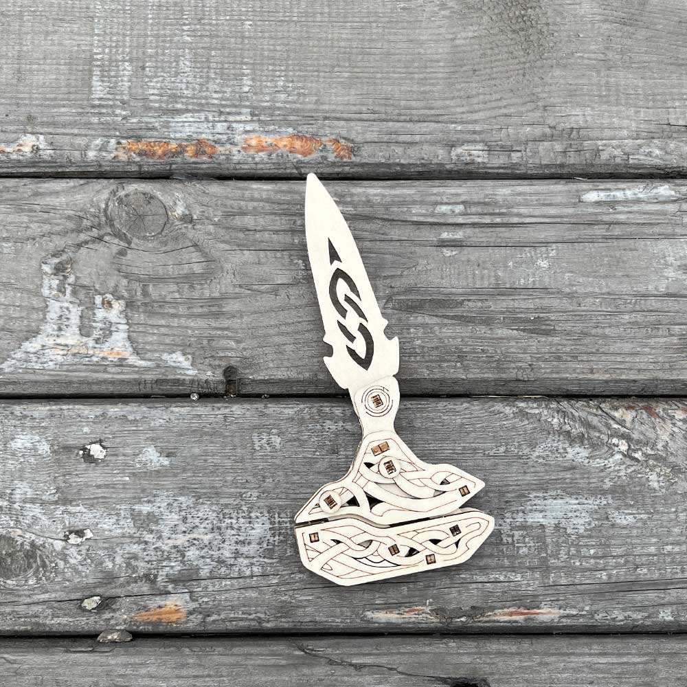 6 Cool Wooden Knife Model Kit 3D Blade Puzzle Toy