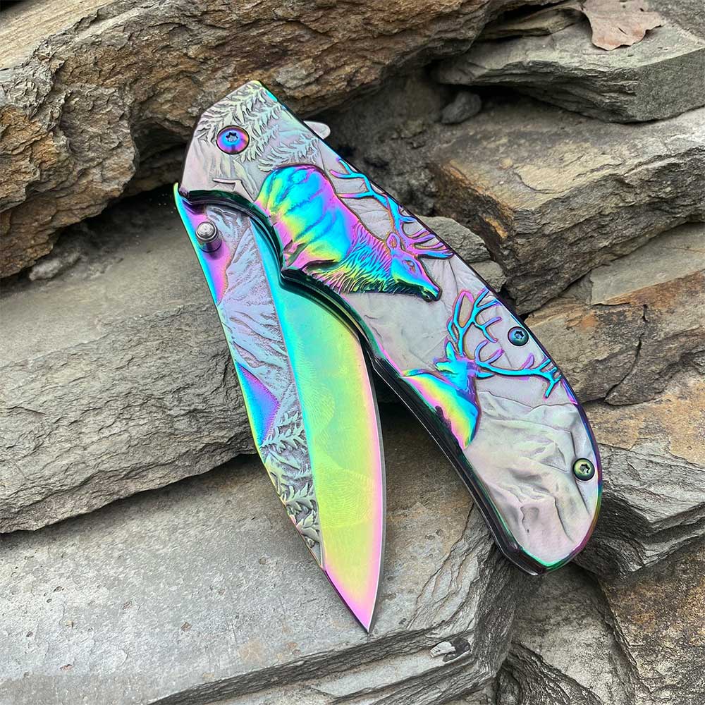 Fantastic Reindeer Folding Knife