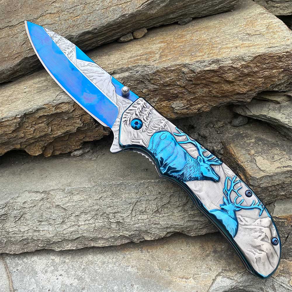 Fantastic Reindeer Folding Knife