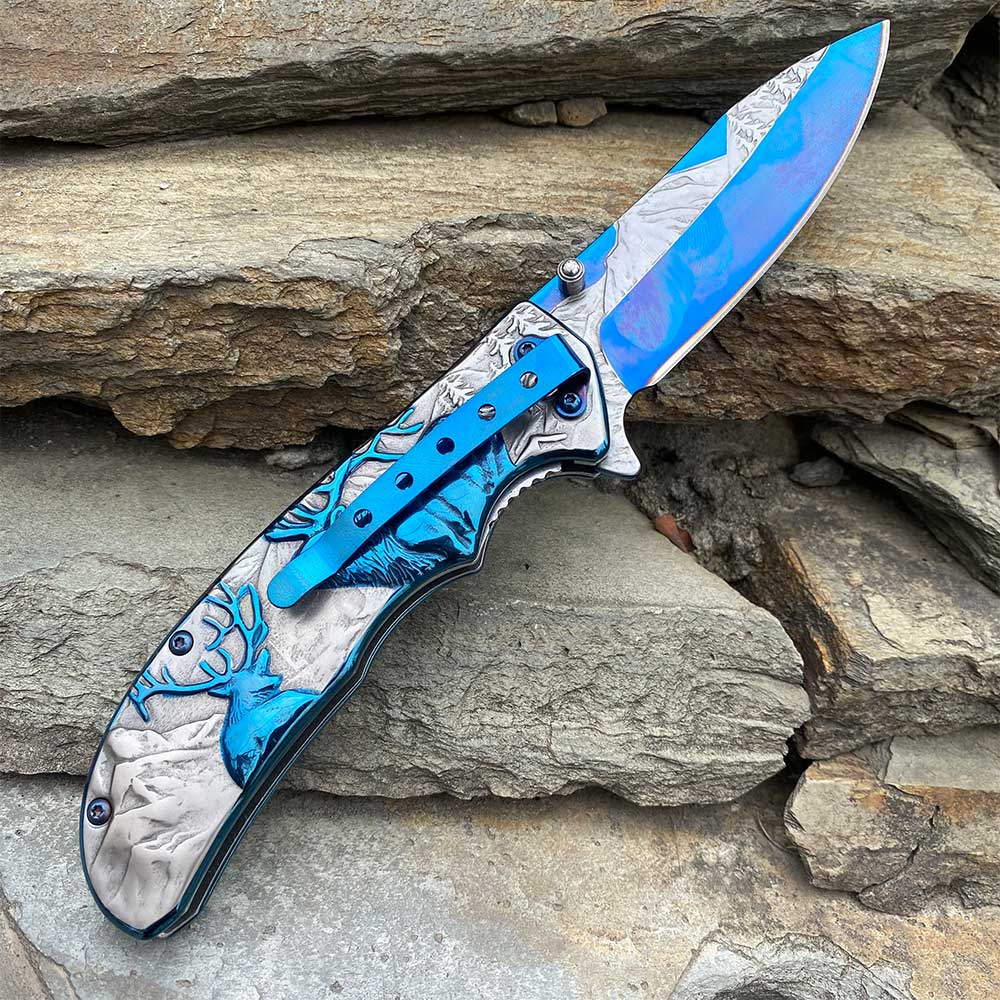 Fantastic Reindeer Folding Knife