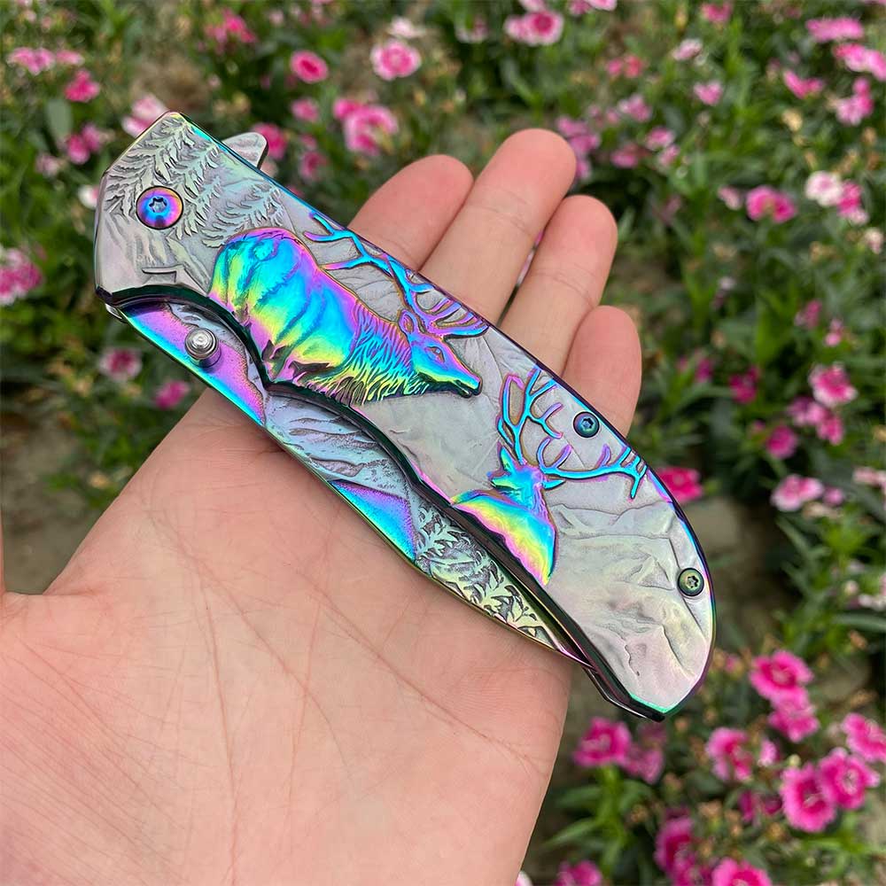 Fantastic Reindeer Folding Knife