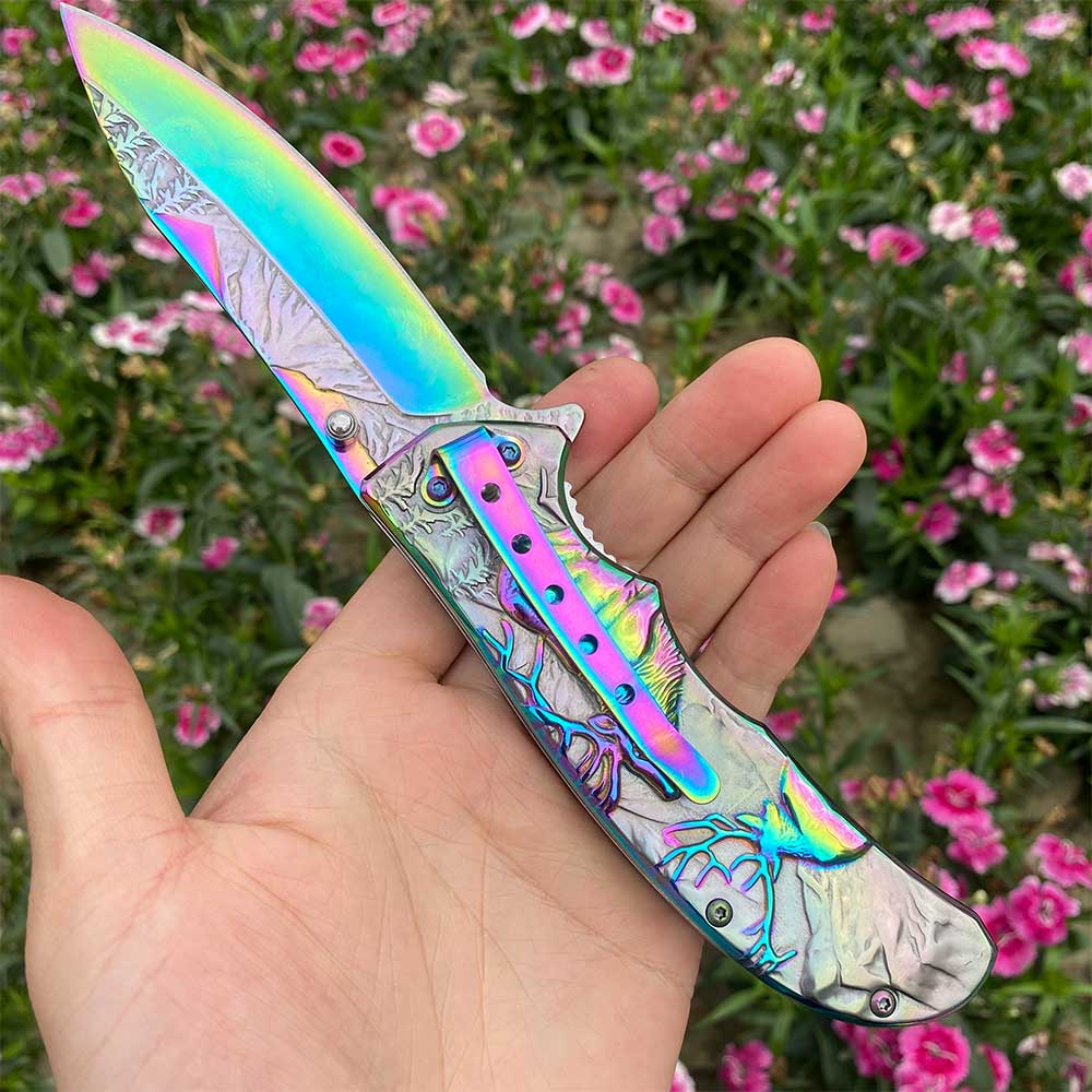 Fantastic Reindeer Folding Knife