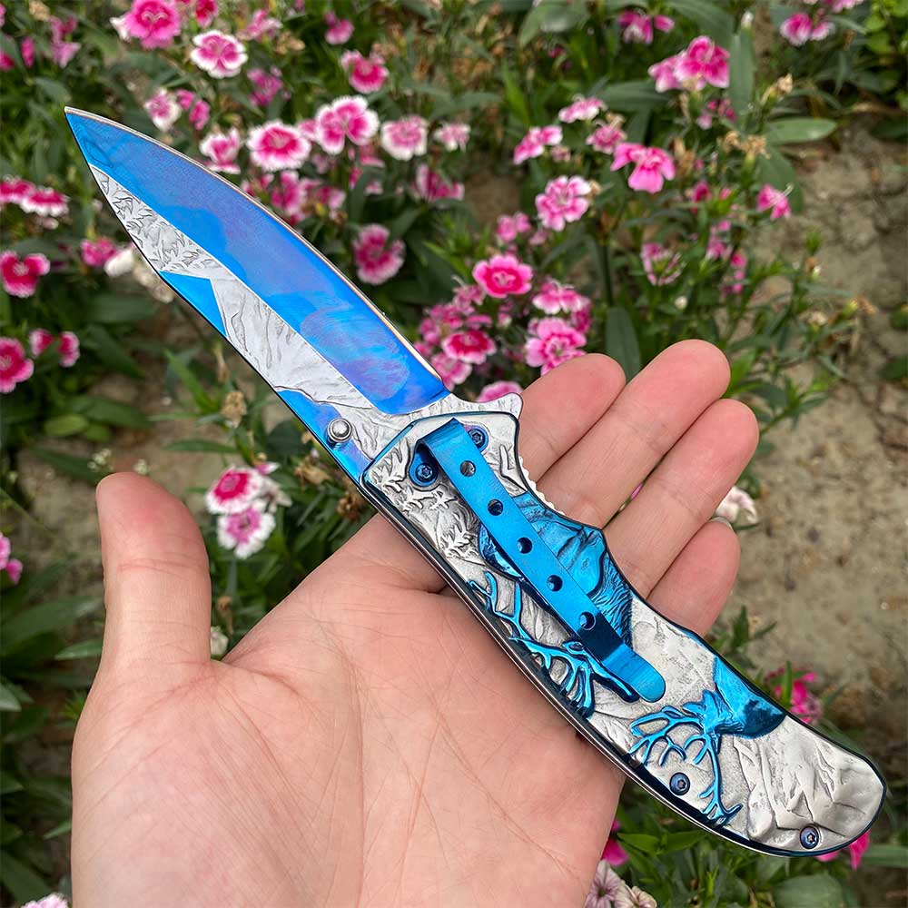 Fantastic Reindeer Folding Knife
