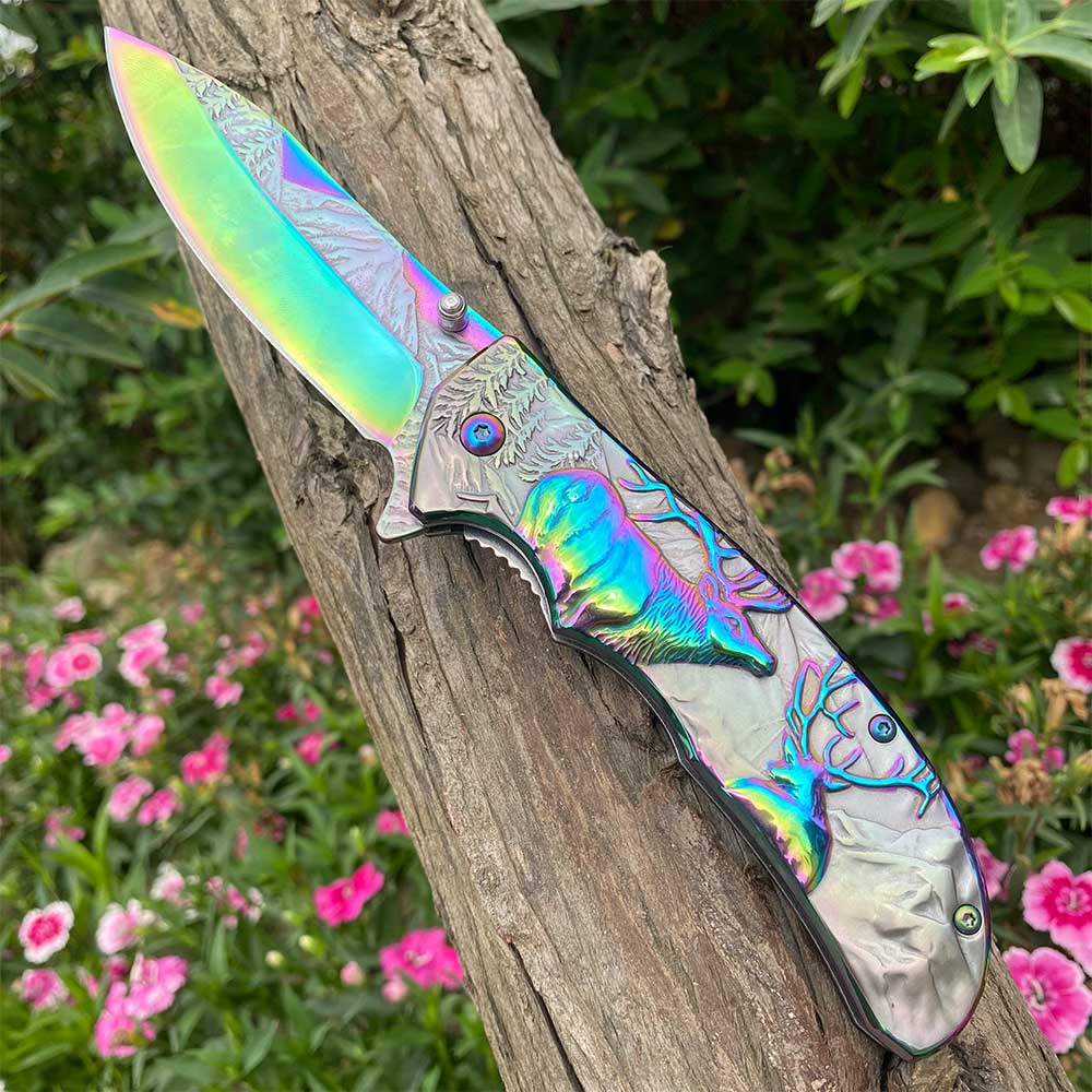 Fantastic Reindeer Folding Knife