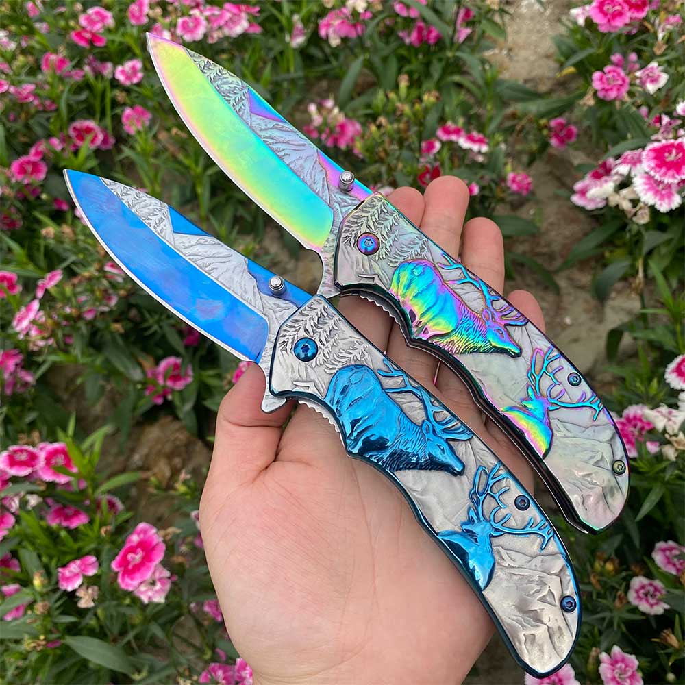 Fantastic Reindeer Folding Knife
