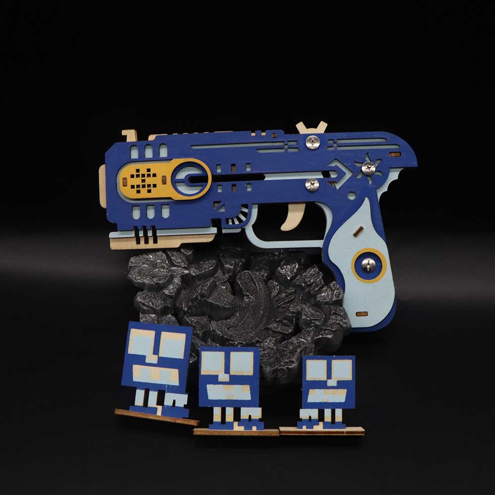 Wooden Kit Training Dragon Rubber Band Pistol Model Kit