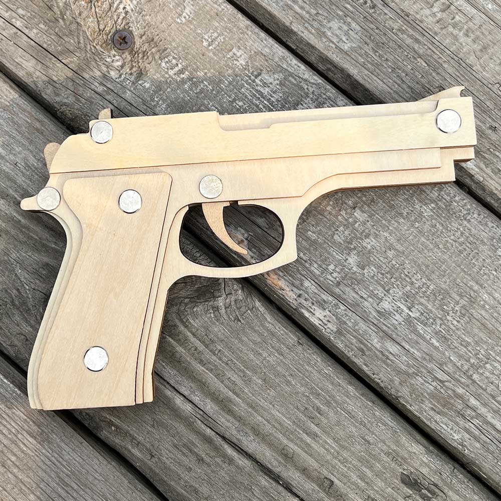 Assembled M92F Wooden Rubber Band Gun