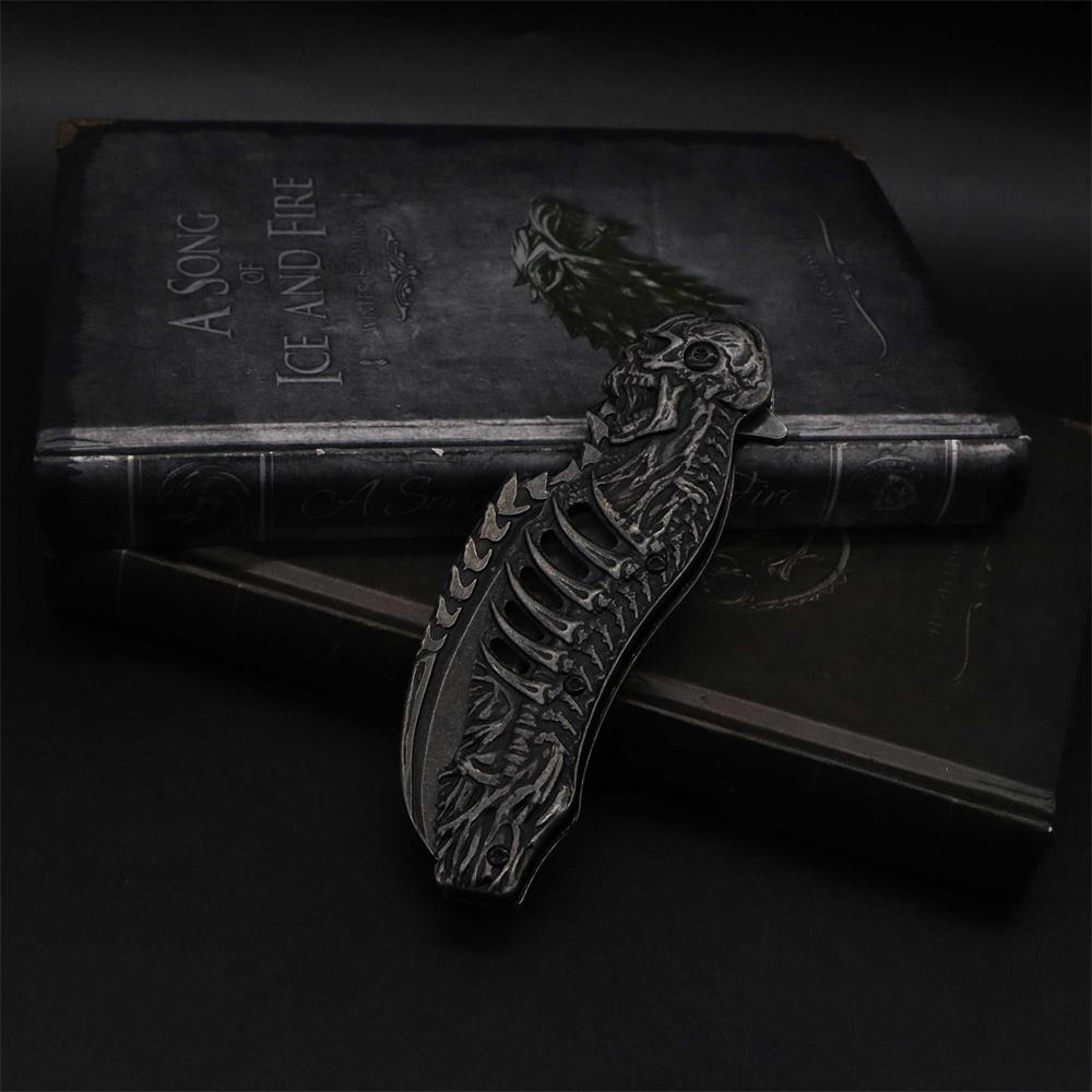 Cool Skull Folding Knife Tool