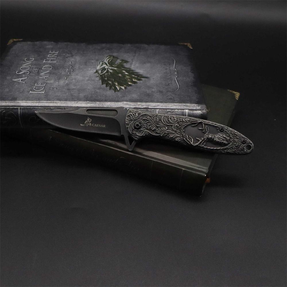 Fantastic Reindeer in the Mirror Folding Knife