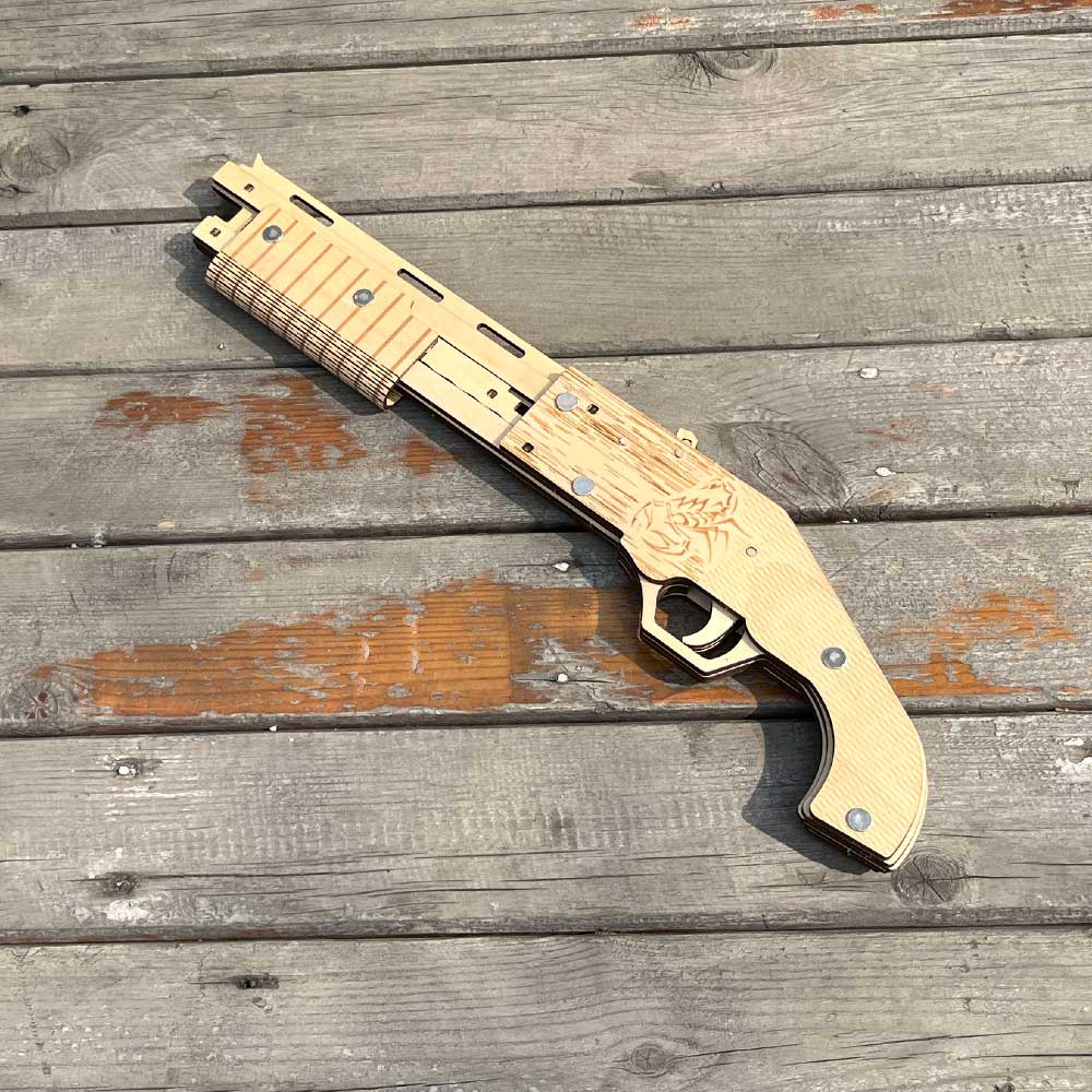 Wooden Mossberg Shotgun Rubber Band Gun Model Kit