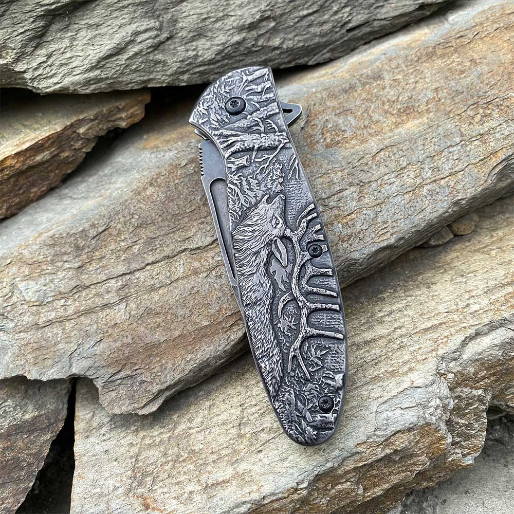 Male Deer Folding Knife Portable Camping Tool