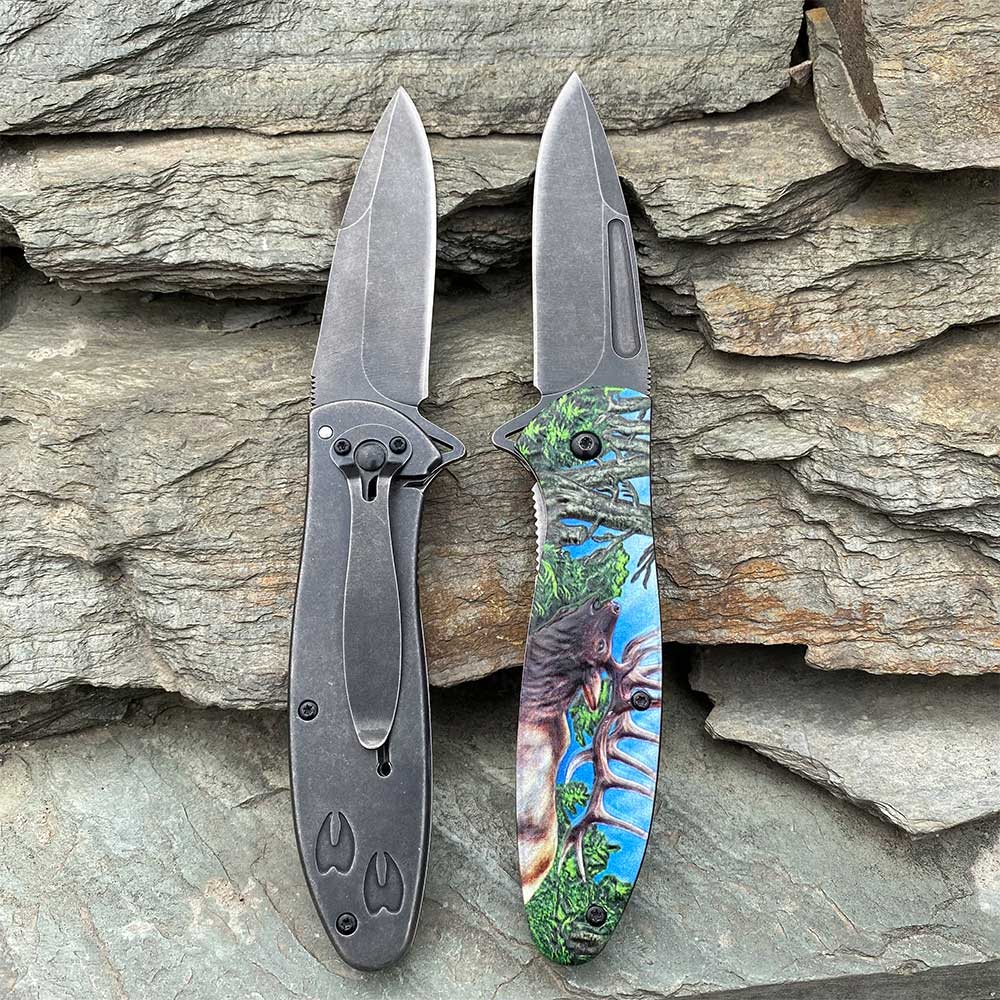 Male Deer Folding Knife Portable Camping Tool