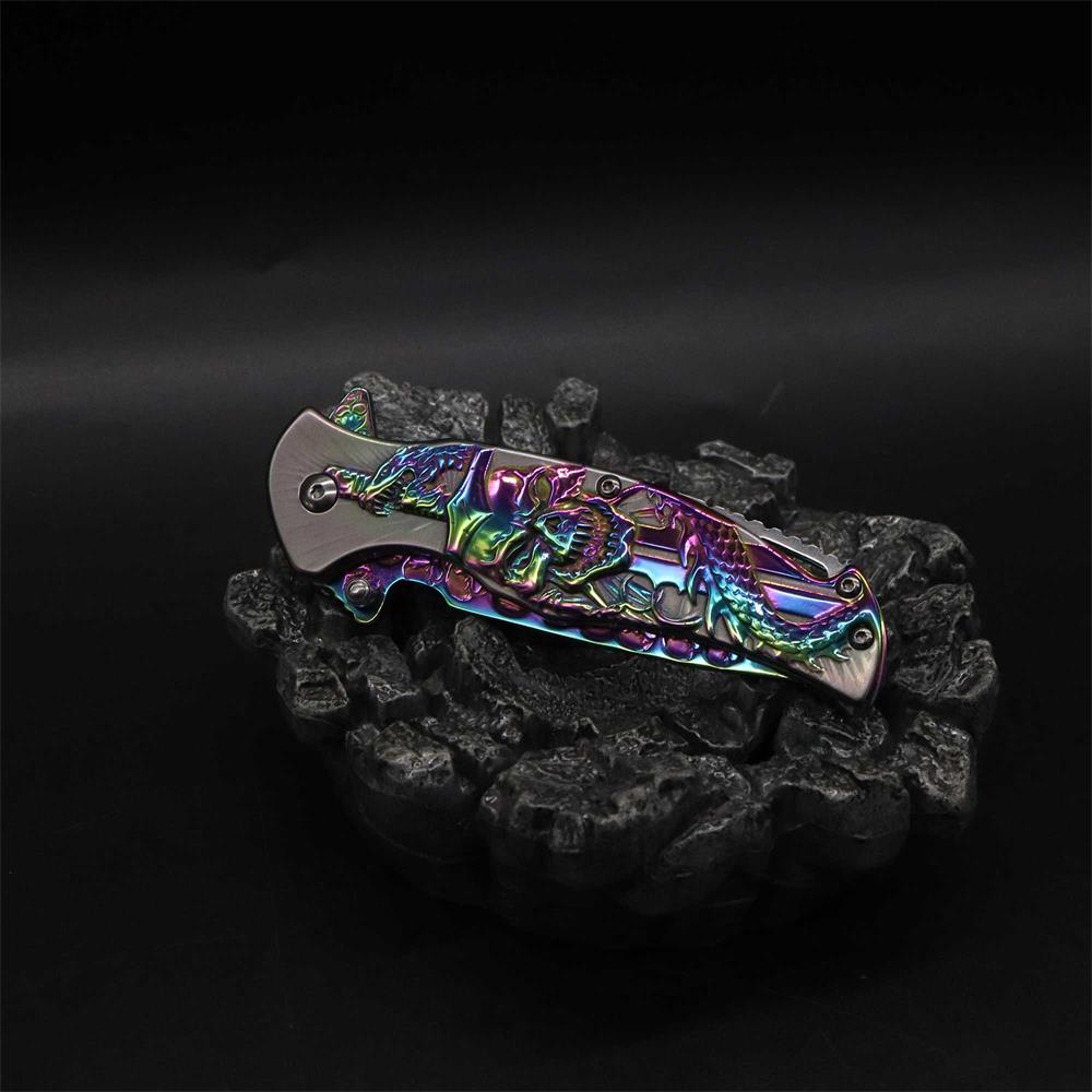 Snake Skull Relief Folding Knife