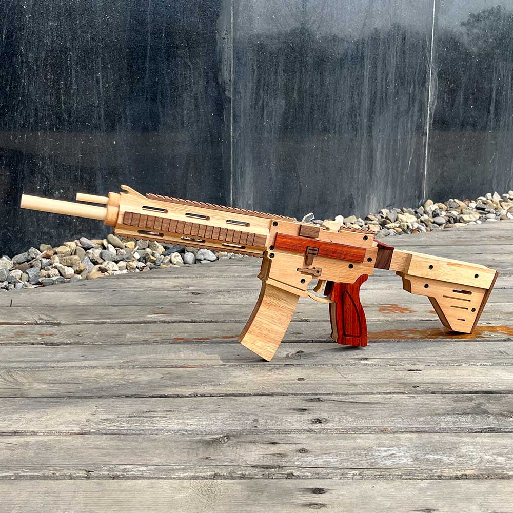 M416 Wooden Rubber Band Gun Model Kit
