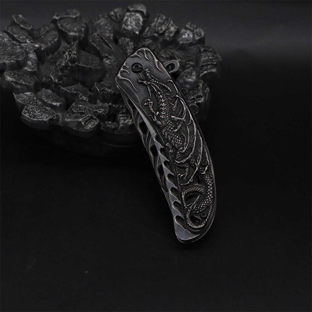 3D Western Dragon Folding Knife
