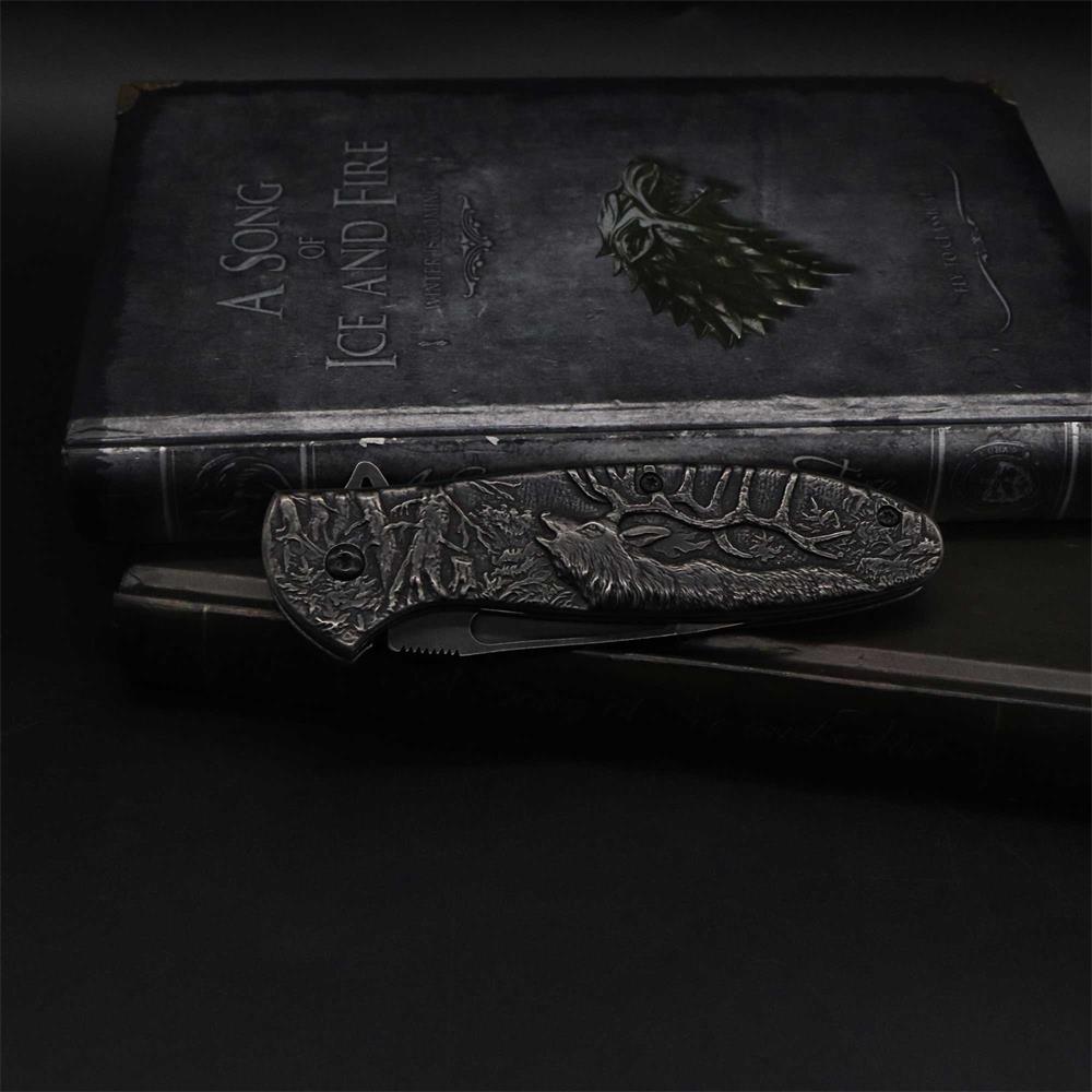 Male Deer Folding Knife Portable Camping Tool