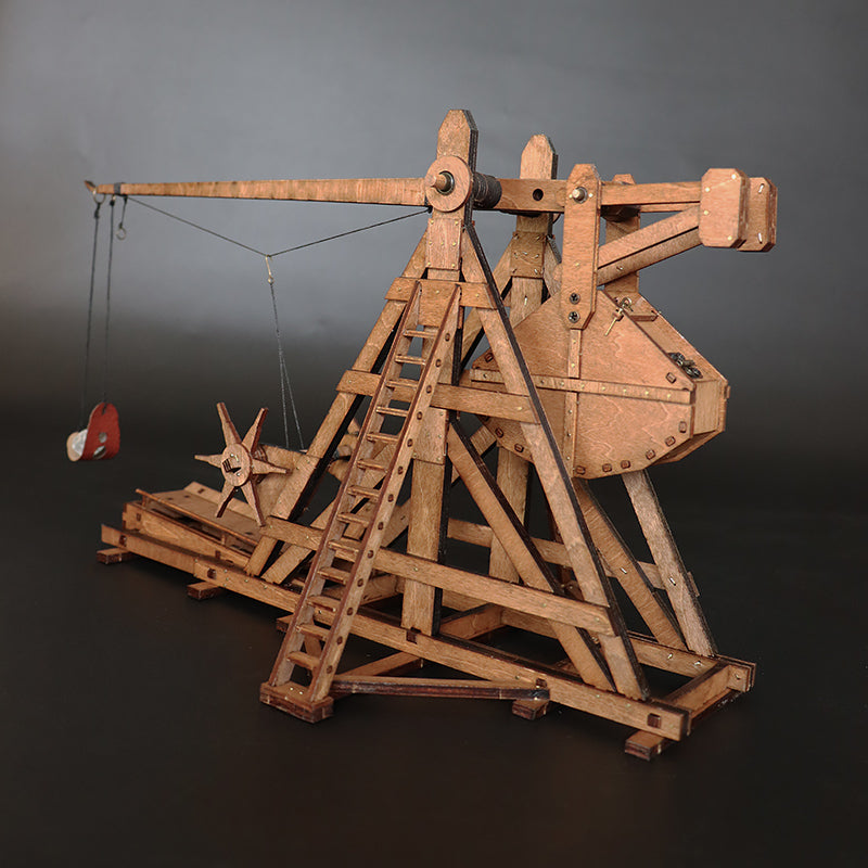 AM003 Stone thrower Wooden Mechanical Military Hobby Toys Kits For Adult