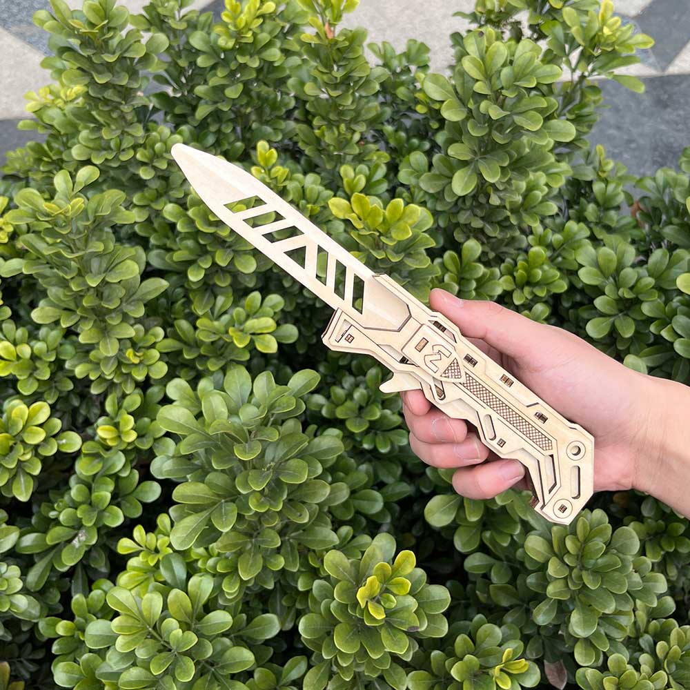 Wooden Ballistic Knife Model Kit Elastic Knife 3D Puzzle Kids Game Play  Blunt Wooden Knife Prop – Leones Marvelous Items
